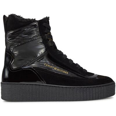 Tommy Hilfiger Schnürschuhe Patent Laceup City Snow Boot FW0FW07841 Schwarz 36 female Tommy Hilfiger Schnürschuhe Patent Laceup City Snow Boot FW0FW07841 Schwarz 36 female