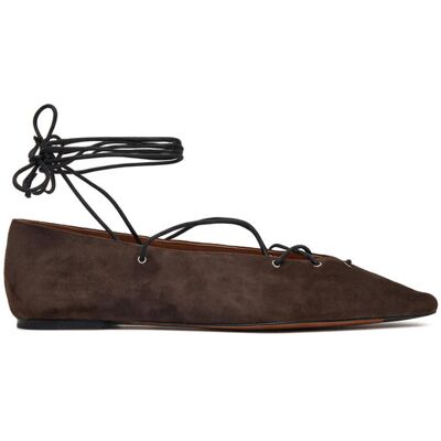 LAUREN RALPH LAUREN Ballerinas Suede Lace-Up Pointed Ballet Flat 818P15775001 Braun 39 female LAUREN RALPH LAUREN Ballerinas Suede Lace-Up Pointed Ballet Flat 818P15775001 Braun 39 female