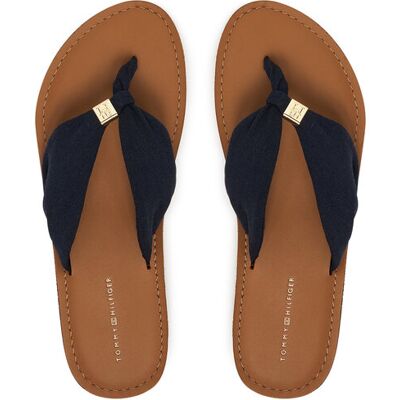 Tommy Hilfiger Zehentrenner Th Ltr Footbed Summer Sandal FW0FW09194 Dunkelblau 36 female Tommy Hilfiger Zehentrenner Th Ltr Footbed Summer Sandal FW0FW09194 Dunkelblau 36 female