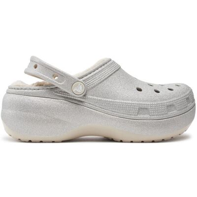 Crocs Pantoletten Classic Platform Glitter Lined Clog W 210413 Silberfarben 42_5 female Crocs Pantoletten Classic Platform Glitter Lined Clog W 210413 Silberfarben 42_5 female