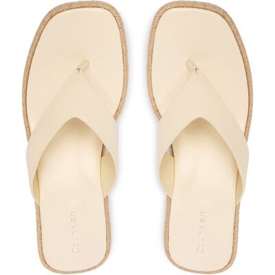 Calvin Klein Zehentrenner Block Heel Espa 50 Thong Lth HW0HW02902 Beige 38 female Calvin Klein Zehentrenner Block Heel Espa 50 Thong Lth HW0HW02902 Beige 38 female