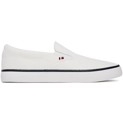 Tommy Hilfiger Sneakers aus Stoff Th Hi Vulc Core Low Ii Slipon FM0FM05514 Weiß 41 male Tommy Hilfiger Sneakers aus Stoff Th Hi Vulc Core Low Ii Slipon FM0FM05514 Weiß 41 male