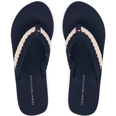 Tommy Hilfiger Zehentrenner Th Wedge Crochet Summer Sandal FW0FW09420 Dunkelblau 39 female Tommy Hilfiger Zehentrenner Th Wedge Crochet Summer Sandal FW0FW09420 Dunkelblau 39 female