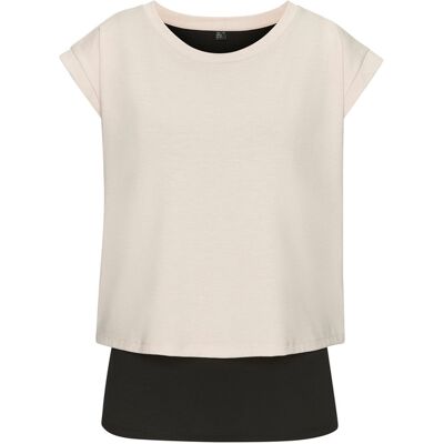 LASCANA ACTIVE Schichtshirt - Sportlich, Schwarz & Beige, XL LASCANA ACTIVE Schichtshirt - Sportlich, Schwarz & Beige, XL