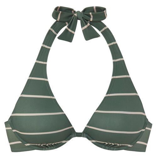Bench. Bügel-Bikini-Top Damen Oliv Gestreift Gr.42 Cup E