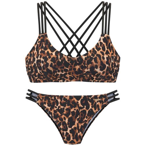 Bruno Banani Bustier-Bikini Damen Leo Bedruckt Gr.42 Cup A/b