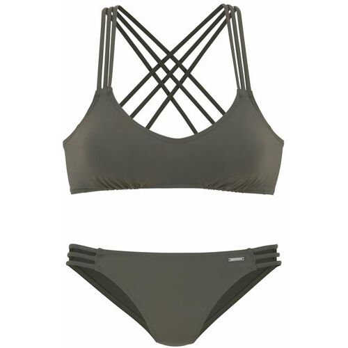 Bruno Banani Bustier-Bikini Damen Oliv Gr.40 Cup A/b