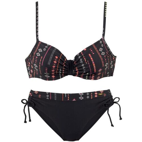 Buffalo Bügel-Bikini Damen Schwarz-Bedruckt Gr.38 Cup C