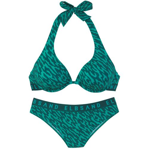 Elbsand Bügel-Bikini Damen Petrol Bedruckt Gr.38 Cup D