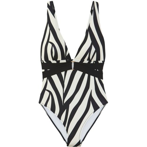 French Connection Badeanzug Damen Schwarz-Creme Gr.34 Cup A/b