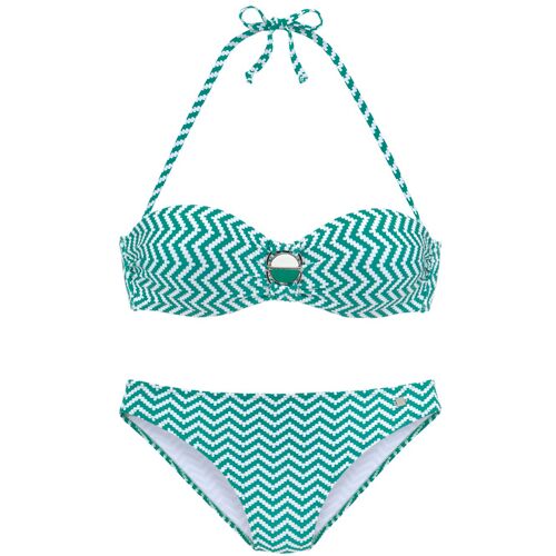 Jette Bügel-Bandeau-Bikini Damen Grün-Weiß Gr.36 Cup A