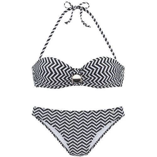 Jette Bügel-Bandeau-Bikini Damen Schwarz-Weiß Gr.34 Cup B