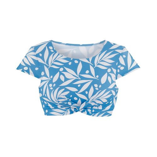 Lascana Active Crop-Bikini-Top Damen Blau Weiß Bedruckt Gr.38 Cup A/b