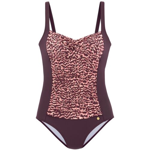 Lascana Badeanzug Damen Bordeaux Bedruckt Gr.40 Cup C