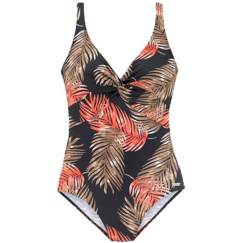 Lascana Badeanzug Damen Schwarz-Bedruckt Gr.52 Cup E