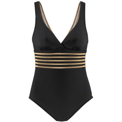 Lascana Badeanzug Damen Schwarz-Goldfarben Gr.44 Cup B