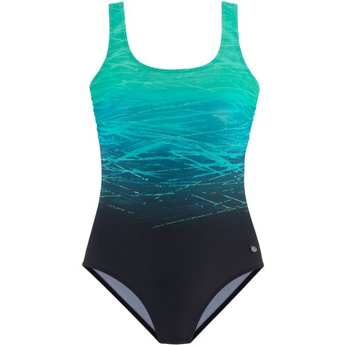 Lascana Badeanzug Damen Schwarz-Grün Gr.42 Cup E