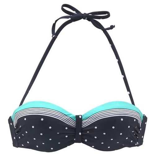 Lascana Bandeau-Bikini-Top Damen Marine-Türkis Gr.38 Cup E