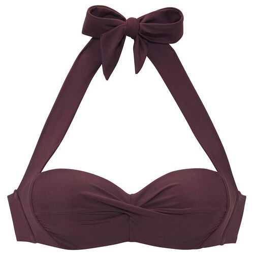 Lascana Bügel-Bandeau-Bikini-Top Damen Aubergine Gr.46 Cup E