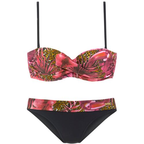 Lascana Bügel-Bandeau-Bikini Damen Pink-Bedruckt Gr.34 Cup C
