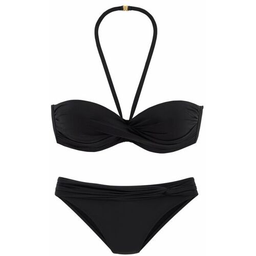 Lascana Bügel-Bandeau-Bikini Damen Schwarz Gr.34 Cup D