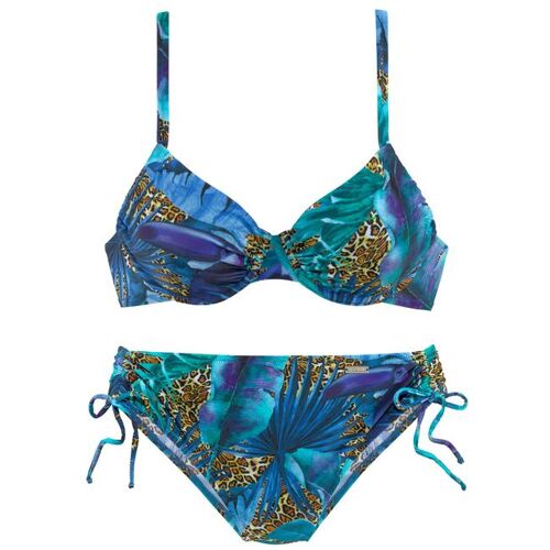 Lascana Bügel-Bikini Damen Blau-Bedruckt Gr.44 Cup D