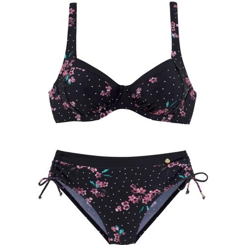 Lascana Bügel-Bikini Damen Schwarz-Bedruckt Gr.40 Cup E