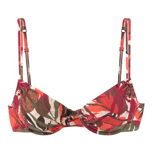 Lascana Bügel-Bikini-Top Damen Rot Bedruckt Gr.36 Cup F