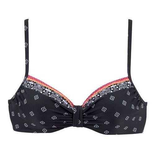 Lascana Bügel-Bikini-Top Damen Schwarz-Bedruckt Gr.38 Cup B