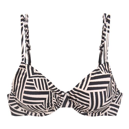 Lascana Bügel-Bikini-Top Damen Schwarz-Creme Gr.36 Cup C