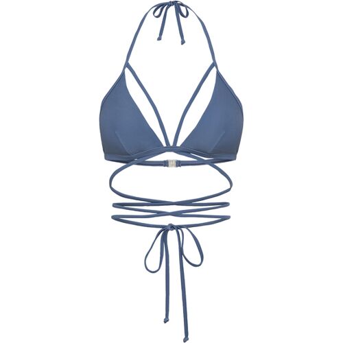 Lscn By Lascana Triangel-Bikini-Top Damen Rauchblau Gr.44 Cup A/b