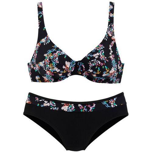 Petite Fleur Bügel-Bikini Damen Schwarz-Bedruckt Gr.44 Cup E
