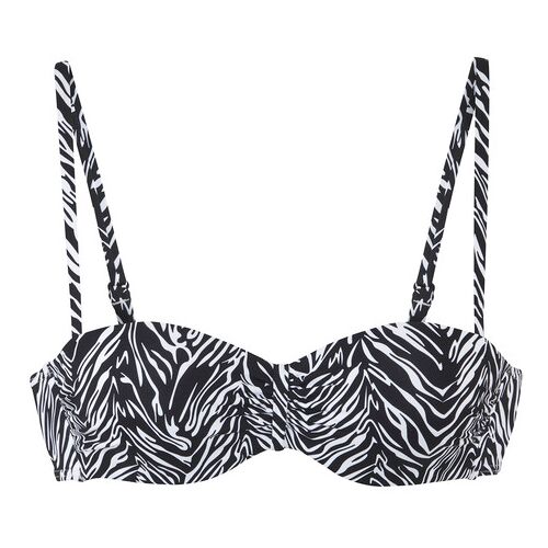 S.Oliver Bügel-Bandeau-Bikini-Top Damen Schwarz-Weiß Gr.42 Cup D