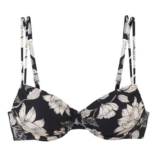 S.Oliver Bügel-Bikini-Top Damen Schwarz-Creme Gr.38 Cup C