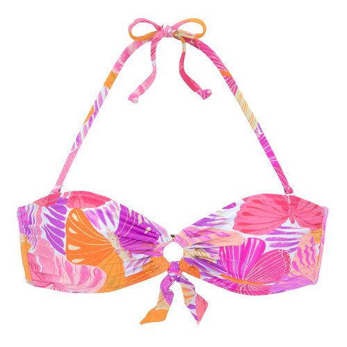 Sunseeker Bandeau-Bikini-Top Damen Lila-Orange Gr.38 Cup C/d