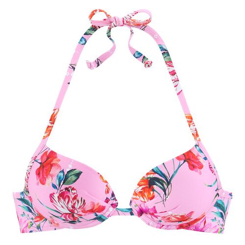 Sunseeker Push-Up-Bikini-Top Damen Rosa-Bedruckt Gr.36 Cup C