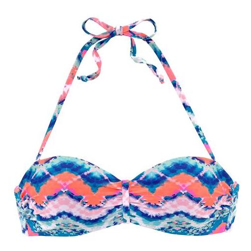 Venice Beach Bandeau-Bikini-Top Damen Blau-Orange Gr.38 Cup A