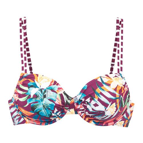 Venice Beach Bügel-Bikini-Top Damen Bordeaux Bedruckt Gr.38 Cup E