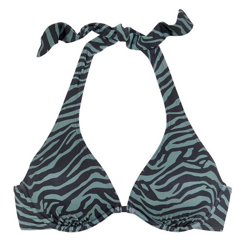 Venice Beach Bügel-Bikini-Top Damen Schwarz-Oliv Gr.38 Cup F