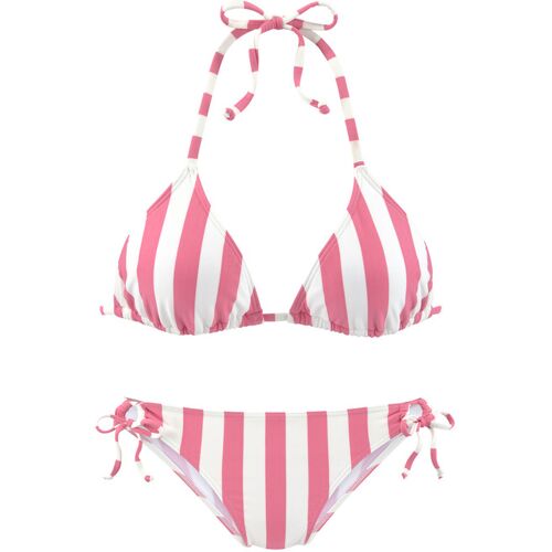 Venice Beach Triangel-Bikini Damen Rosa-Weiß Gr.38 Cup C/d