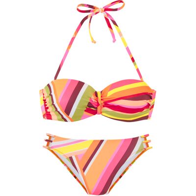 Bruno Banani Bügel-Bandeau-Bikini Damen Orange Bedruckt Gr.44 Cup C Bruno Banani Bügel-Bandeau-Bikini Damen Orange Bedruckt Gr.44 Cup C