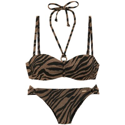 Bruno Banani Bügel-Bandeau-Bikini Damen Schwarz-Gold Gr.42 Cup E Bruno Banani Bügel-Bandeau-Bikini Damen Schwarz-Gold Gr.42 Cup E