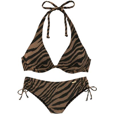 Bruno Banani Bügel-Bikini Damen Schwarz-Gold Gr.38 Cup F Bruno Banani Bügel-Bikini Damen Schwarz-Gold Gr.38 Cup F