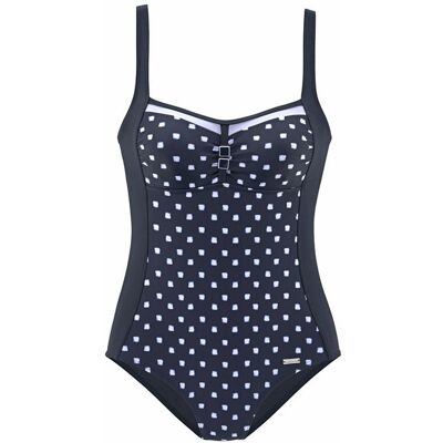 Lascana Damen Badeanzug Marine-Weiß Gr.40 Cup D Lascana Damen Badeanzug Marine-Weiß Gr.40 Cup D
