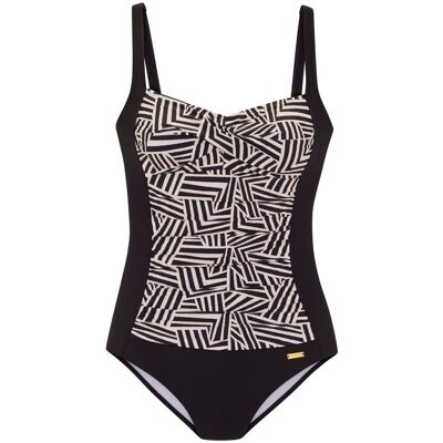 Lascana Damen Badeanzug Schwarz-Creme Gr.40 Cup B Lascana Damen Badeanzug Schwarz-Creme Gr.40 Cup B