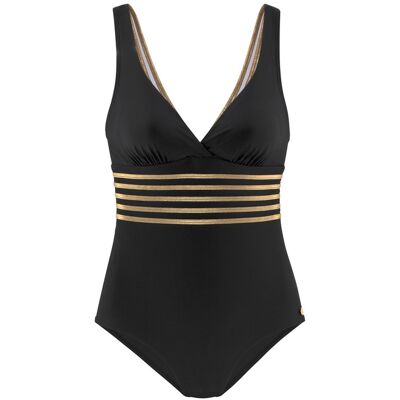 Lascana Damen Badeanzug Schwarz-Goldfarben Gr.48 Cup C Lascana Damen Badeanzug Schwarz-Goldfarben Gr.48 Cup C