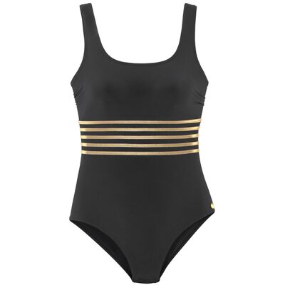 Lascana Damen Badeanzug Schwarz-Goldfarben Gr.42 Cup E Lascana Damen Badeanzug Schwarz-Goldfarben Gr.42 Cup E
