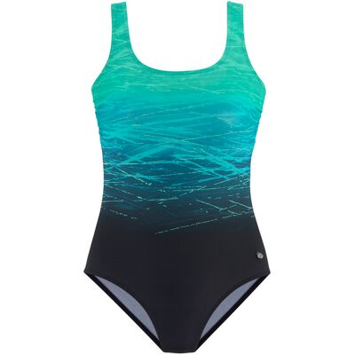 Lascana Damen Badeanzug Schwarz-Grün Gr.38 Cup C Lascana Damen Badeanzug Schwarz-Grün Gr.38 Cup C