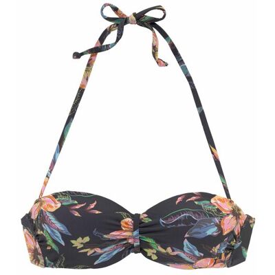 Lascana Bügel-Bandeau-Bikini-Top Damen Anthrazit-Bedruckt Gr.36 Cup C Lascana Bügel-Bandeau-Bikini-Top Damen Anthrazit-Bedruckt Gr.36 Cup C