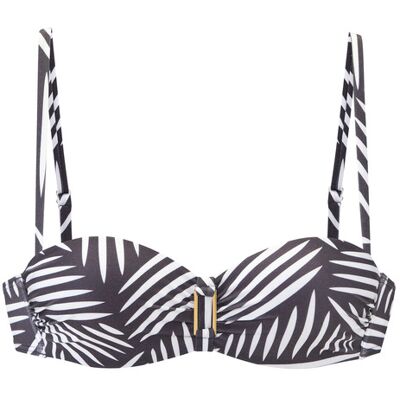 Lascana Bügel-Bandeau-Bikini-Top Damen Anthrazit-Creme Gr.40 Cup D Lascana Bügel-Bandeau-Bikini-Top Damen Anthrazit-Creme Gr.40 Cup D